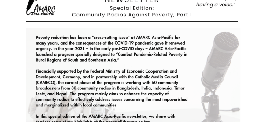 Newsletter Special Edition: Community Radios Against Poverty, Part I